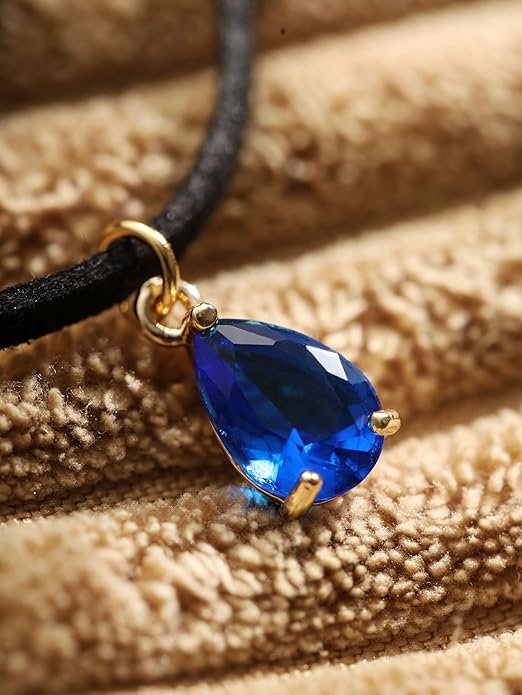 Sacina Layered Black Choker Necklace, Glass Teardrop Chocker, Black Necklace, Gothic Goth Boho Choker, Christmas Jewelry Gift For Women