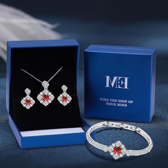 Blissful Angel Womens Jewelry Set Bracelet Necklace and Earrings Sets Crystal Jewelry Set For Wife Girlfriend Or Mothers Idea Gift For Special Women in Life