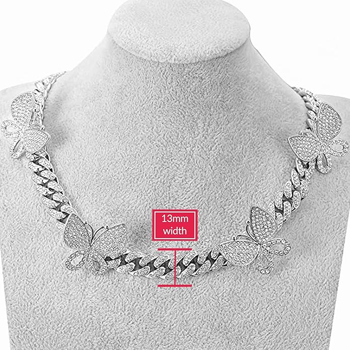 EMESLY Miami Cuban Link Chain 14K Gold Plated Necklace (16, 18, 20, 22, 24, 30 Inches Length); Hip Hop Bracelet (8" Length) for Men & Women; Perfect Iced Out Bling Jewelry Gift