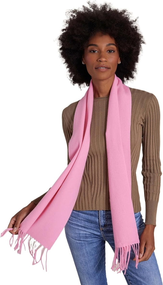 Alashan Cashmere Ultra-Fine Merino Wool and Cashmere Blend Woven Scarf -Luxe fabric-Lightweight- 72" x 12"