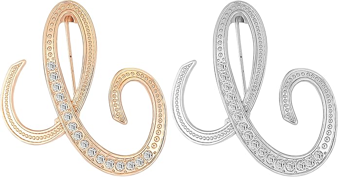 HAFILO 2 pieces initial letter brooch pin for women 26 letters fashion brooches collar pins for clothes Dress hat bulk