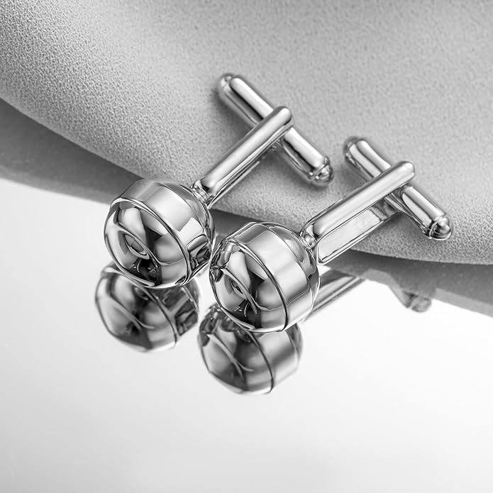 HAWSON Cufflinks and Studs for Men-Fashion Men Vintage Enamel Carbon Fiber Tuxedo Shirt Cufflinks and Studs Set for Regular Wedding Business Accessories