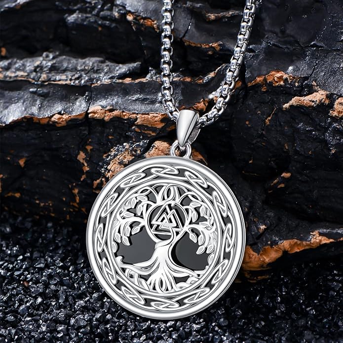 Taioiat viking Pendant Necklace for Men Nordic Celtic 925 Sterling Silver Vintage Mjolnir Jewelry Norse Vikings Gift for Women