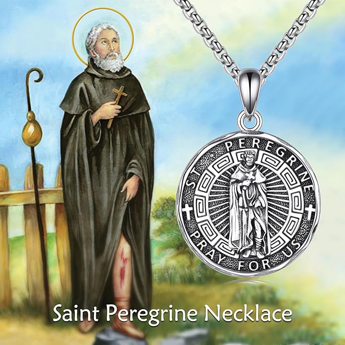 YFN Patron Saint Necklace Sterling Silver Amulet Medal Pendant Religious Protector Jewelry Gifts for Women Men
