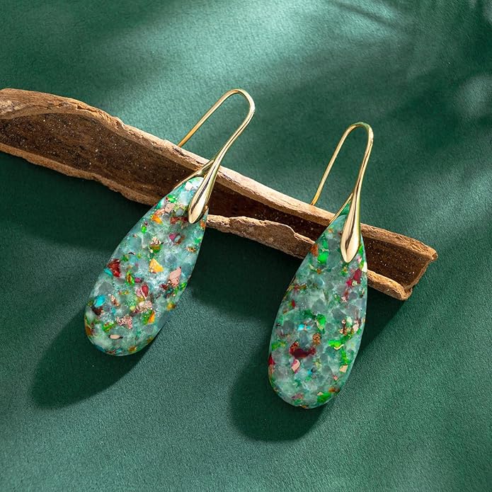 SELOVO Stone Fishhook Dangle Drop Earrings Statement Earrings for Women Stone