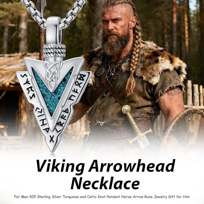 Taioiat viking Pendant Necklace for Men Nordic Celtic 925 Sterling Silver Vintage Mjolnir Jewelry Norse Vikings Gift for Women