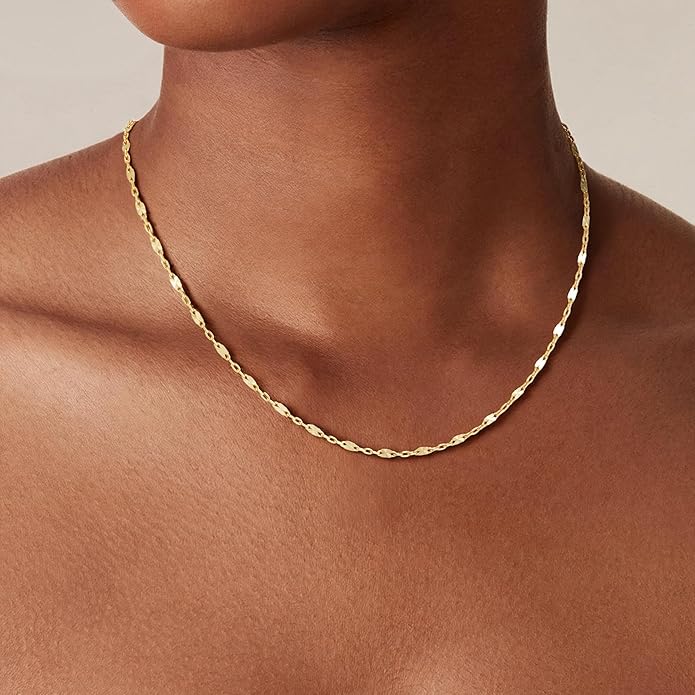 S925 Sterling Silver Lip Chain Necklace for Women - Sterling Silver Lip Chain Necklace Thick Sturdy Colourfast Necklaces Jewelry for Women 16/18/20/22 Inch