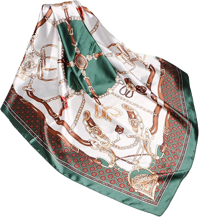 Wander Agio Silk Feeling Head Scarf Womens Fashion Printing Scarves Pattern Square Satin Face Headscarf