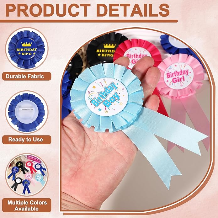 uxcell Blank Award Ribbon Prize, Party Badge Brooch Badge Brooch Pin for Women Men Colorful Satin Corsage Fabric Birthday Award Ribbon Party Tinplate Decorations