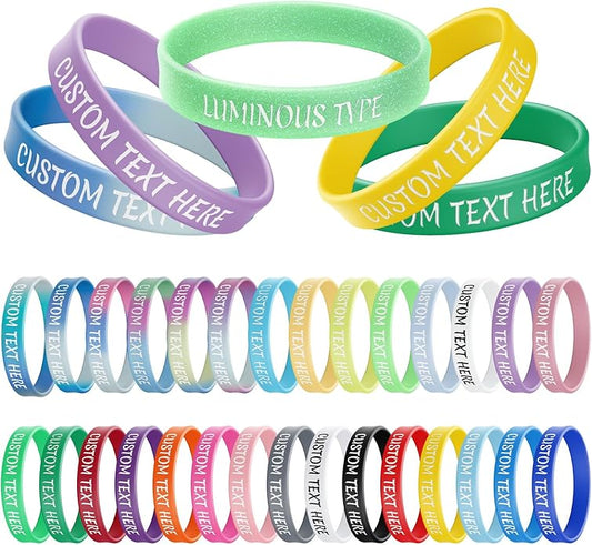 Custom Rubber Bracelets Bulk – Personalized Silicone Wristbands with Logo, Text, or Design, Custom Wristbands for Events, Motivation, Fundraising, Promotions, Gifts, and Awareness Campaigns