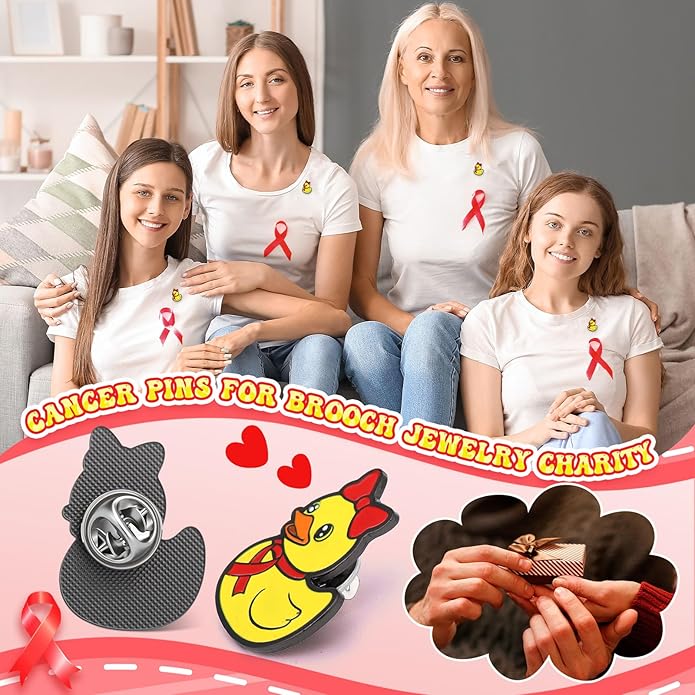 Tondiamo Red Ribbon Pins Bulk Heart Awareness Lapel Pins Heart Disease Brooches Hiv Aids Awareness Brooches for Doctors Charity Fundraising Red Ribbon Week Supplies