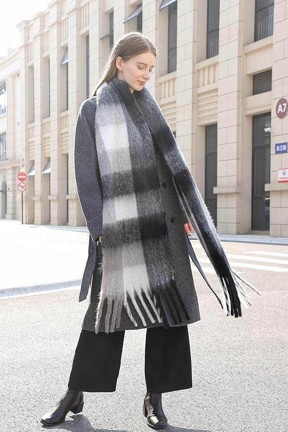 Wander Agio Winter Women Warm Scarf Long Shawl Large Scarves Cold Weather Thick Blanket Scarfs Colorful Plaid