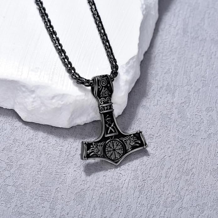 KoyeKei Viking Necklace for Men 925 Sterling Silver Viking Norse Pagan Jewelry Gifts for Women