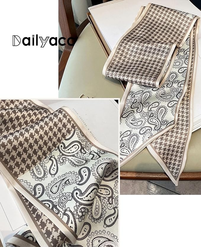 Dailyacc Hair Scarf for Women Fashion Silky Satin Headscarf Wrap Breathable Lightweight Neck Scarves For Handbag