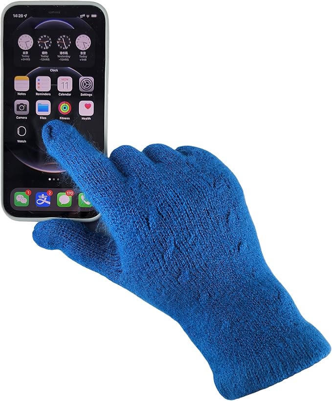 BRUCERIVER Women's Ultra Soft Knit Scarf & Glove Set Touchscreen Function Cable Design
