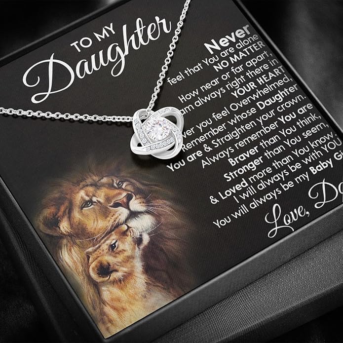 Larvincy To My Daughter Necklace From Dad With Heartfelt Message & Elegant Box, Gifts For Daughter From Father, Beautiful Jewelry Gift From Love Daddy On Graduation, Birthday, Wedding, Christmas