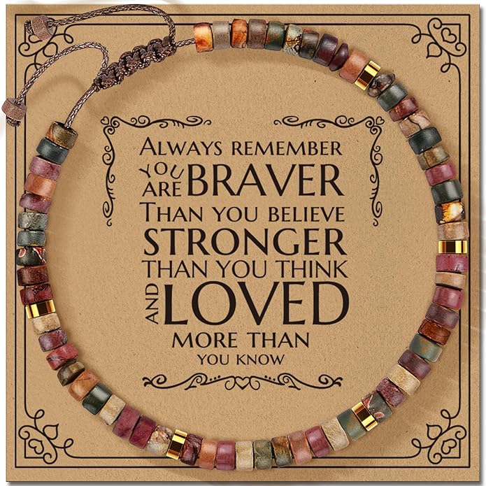 30th 40th 50th 60th 70th 80th Birthday Gifts for Women, Natural Stone Bracelet Birthday Gifts for Mom Daughter Grandma Sister Friends Coworker