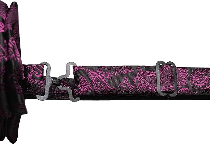 JEMYGINS Paisley Pre-tied Bow Tie and Pocket Square Cufflinks Lapel Pin Sets for Men 4PCS