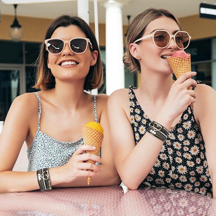 Desimtion Boho Layered Leather Wrap Inspirational Bracelets for Women, Sometimes You Forget Your Awesome Gifts for Women, Teen Girl Gifts Trendy Stuff, Christmas Jewelry for Women Girls