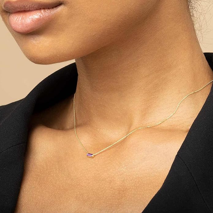 JSJOY Gold Birthstone Necklace for Women Dainty Birthstone Pendant Necklace for Teens Birthday Gifts Jewelry for Mothers Wife Grandma Graduation Gifts for Teenagers