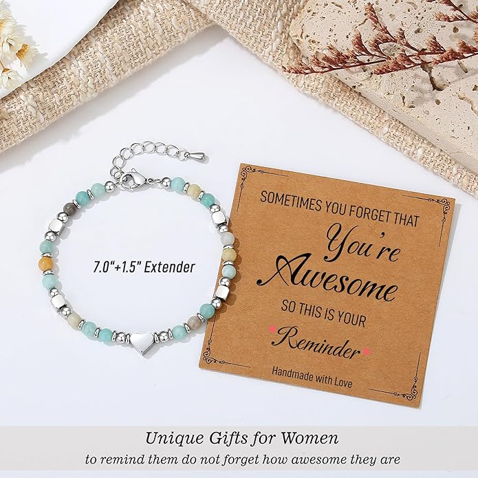 TONY & SANDY Tiny Beaded Bracelets for Women, Sometimes You Forget You're Awesome Gift, Unique Stocking Stuffers for Women, Mom, Daughter, Wife, Coworker, Best Friend, Bestie, Granddaughter