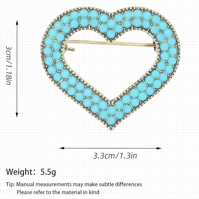 Turquoise West Cowboy Oval Tear Drop Brooch Pin for Women Retro Brooches Pins Classic Fashion Jewelry Accessories Gift