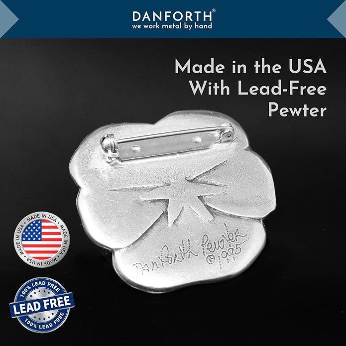 DANFORTH – Purple Pansy Brooch Pin – Handcrafted Pewter Brooch Pins For Women – 1 ¾” – Made In USA