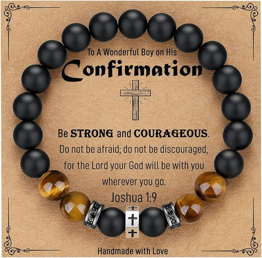 TONY & SANDY Cross Bracelet Men Cool Valentines Day Gifts for Him Teen Boys Son Grandson Nephew, Birthday Easter Christmas Gifts for Teen Boys Adults Men