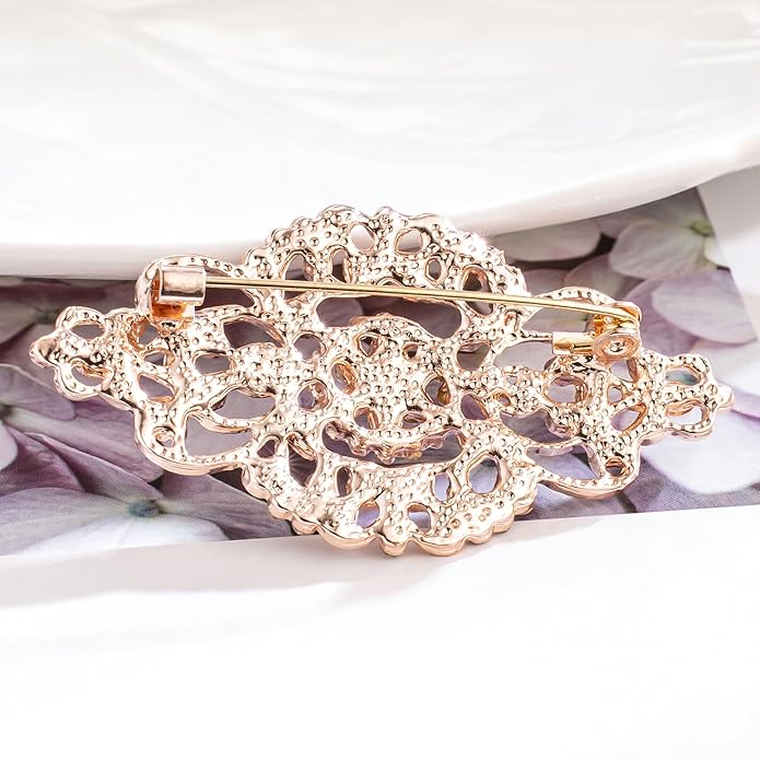 HAISWET Vintage Wedding Bridal Crystal Art Deco Rhinestone Brooch Pin