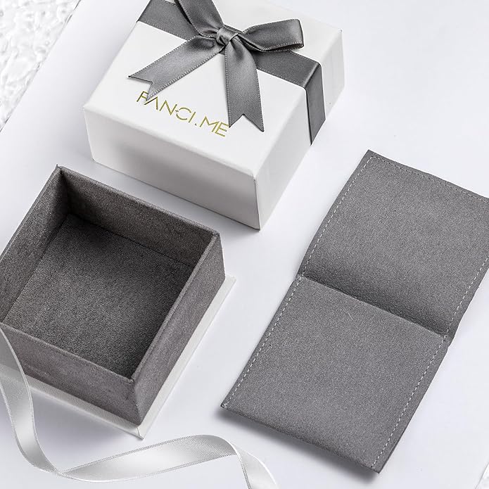 FANCIME 14K Solid White Gold Oval Gemstone Necklace with Diamond Pendant Gifts for Mom Women,16"+2" Inches