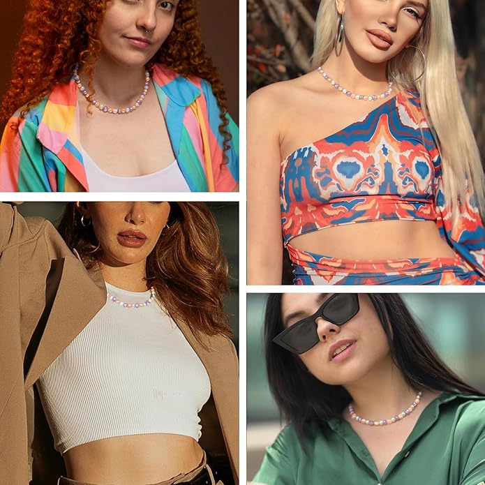 Natural Pearls Choker Necklace for Women Freshwater Baroque Pearl Strand Necklace Chain Cultured Baroque Pearl 18K Gold Plated & S925 Sterling Silver Clasp Choker