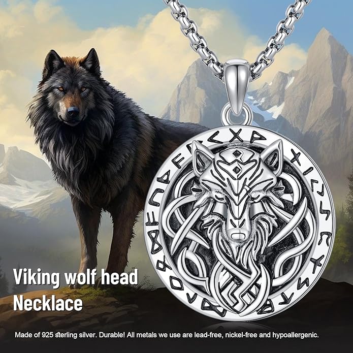 Taioiat viking Pendant Necklace for Men Nordic Celtic 925 Sterling Silver Vintage Mjolnir Jewelry Norse Vikings Gift for Women