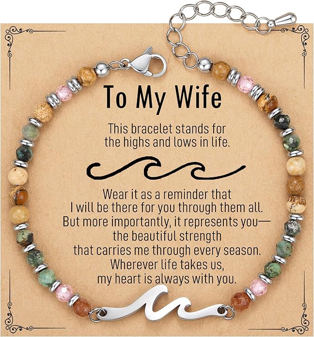 TONY & SANDY Friend Gifts for Women, Stocking Stuffers for Women, Sister Gifts from Sister, Wave Bracelet, Birthday Gifts for Woman, Bestie Friendship Bracelets, Unique Gifts for Her