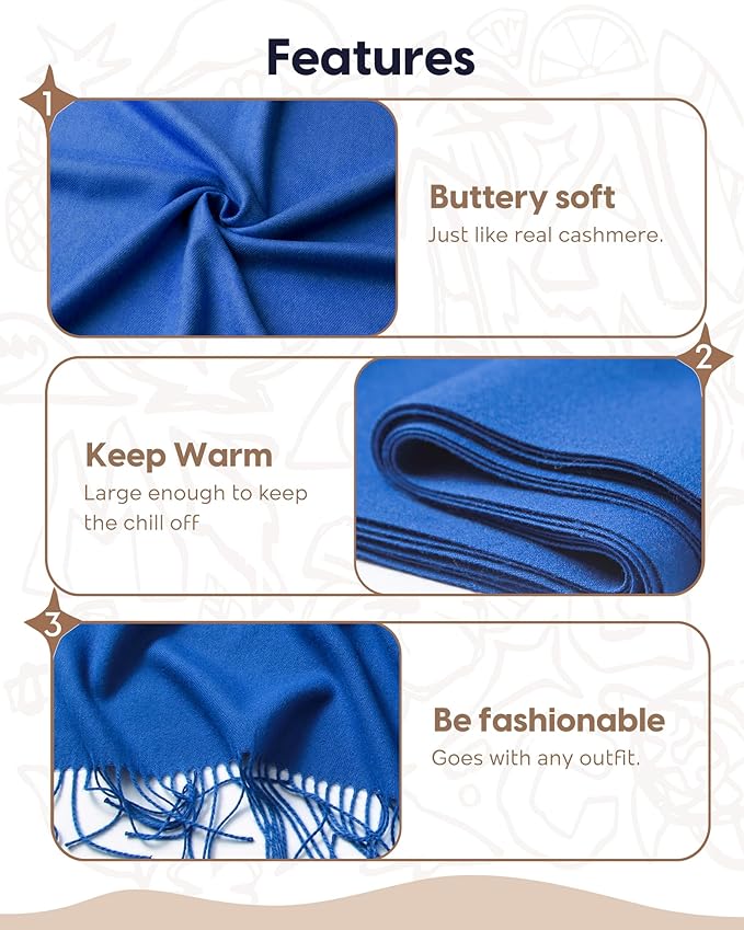 maamgic Women's Winter Scarf Soft Warm Scarf for Women Cozy Shawl Wraps for Women Lightweight Pashmina Style Wrap
