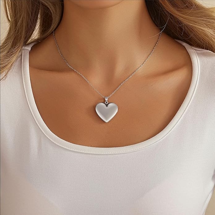 PHOCKSIN Personalized Locket Necklace for Women Photo Necklace with Customized Picture Birth Flower Birthstone New Years Gifts for Women
