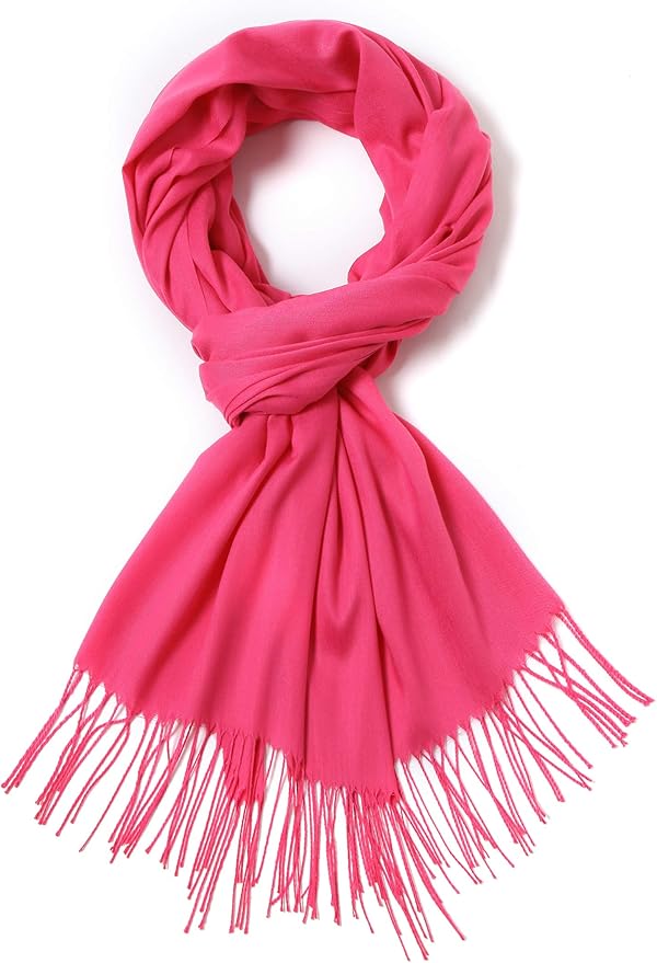 Cindy & Wendy Pashmina Shawls and Wraps Large Scarfs for Women Wedding Party Bridal Long Fashion Solid Shawl Wrap Fringes