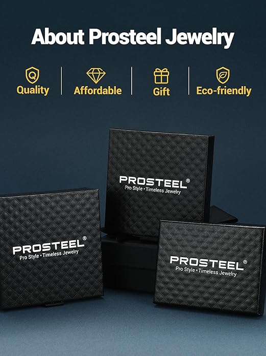 PROSTEEL 4MM/6MM/8MM Stainless Steel Necklace for Men Women, Stylish and Cool, Byzantine Chain Black Gold Silver Tone, 18-30 Inches, Come Gift Box