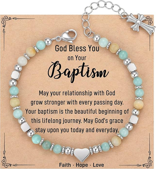 TONY & SANDY Christian Gifts for Women, Religious Cross Bracelet Jewelry, Easter Basket Stuffers for Teens Kids Adults, Faith Confirmation Baptism Christmas Birthday Gifts for Women