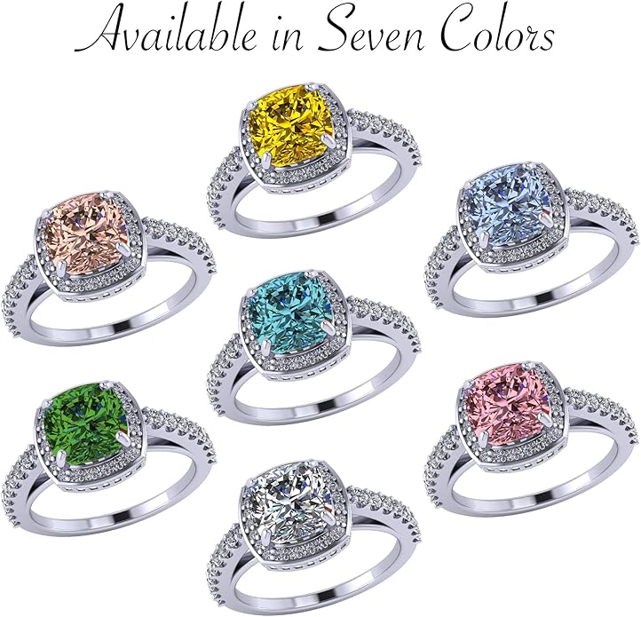 NANA Jewels Sterling Silver Engagement Rings for Women - Choose Simulated Morganite, Citrine, Aquamarine & More