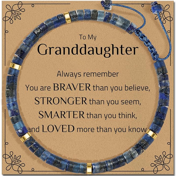 30th 40th 50th 60th 70th 80th Birthday Gifts for Women, Natural Stone Bracelet Birthday Gifts for Mom Daughter Grandma Sister Friends Coworker