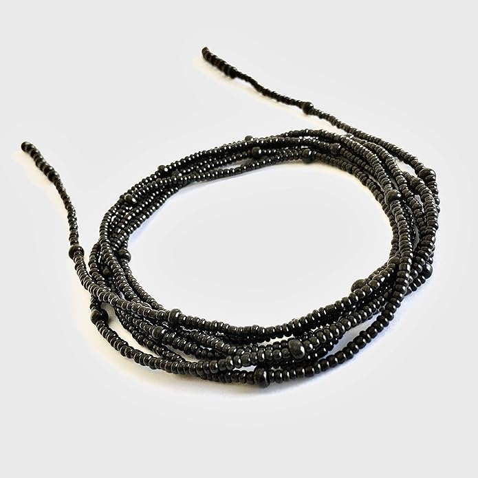 Wrapped Necklace, Black Seed Bead Jewelry, Long Layered Necklace, Tie chokier, Boho Wrapped Choker, Lariat Necklace, Christmas Gift Women