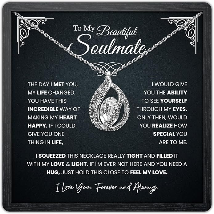 TRYNDI To My Wife Necklace from Husband - Soulmate, Girlfriend, Fiance Gift for Anniversary, Birthday, Christmas, Valentine's Day, Mother's Day - Romantic Wife Christmas Gift ideas