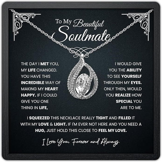 TRYNDI To My Wife Necklace from Husband - Soulmate, Girlfriend, Fiance Gift for Anniversary, Birthday, Christmas, Valentine's Day, Mother's Day - Romantic Wife Christmas Gift ideas