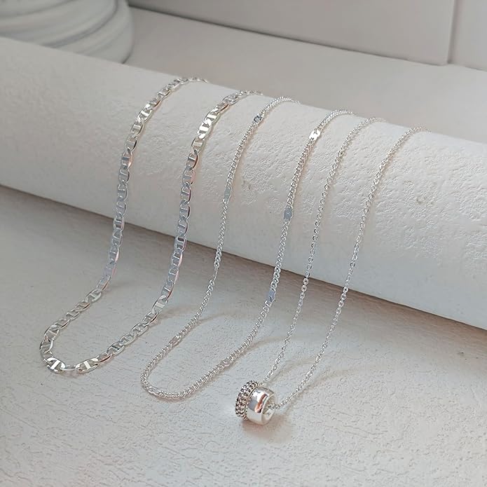 OGD Layered CZ Rondelle Pendant Necklaces for Women, 14K Gold Plated Trendy Mariner Chain Dainty Circle Rondelle Pendant Choker Necklace for Women Two-Toned Cubic Zirconia Gold Necklace
