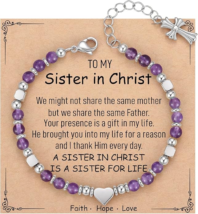 TONY & SANDY Christian Gifts for Women, Religious Cross Bracelet Jewelry, Easter Basket Stuffers for Teens Kids Adults, Faith Confirmation Baptism Christmas Birthday Gifts for Women