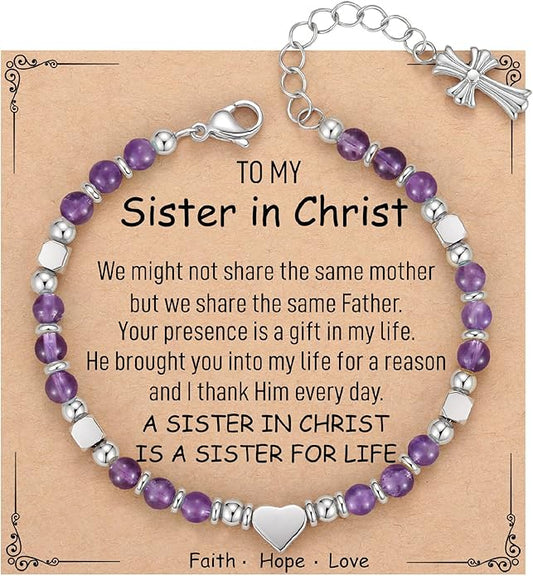 TONY & SANDY Christian Gifts for Women, Religious Cross Bracelet Jewelry, Easter Basket Stuffers for Teens Kids Adults, Faith Confirmation Baptism Christmas Birthday Gifts for Women