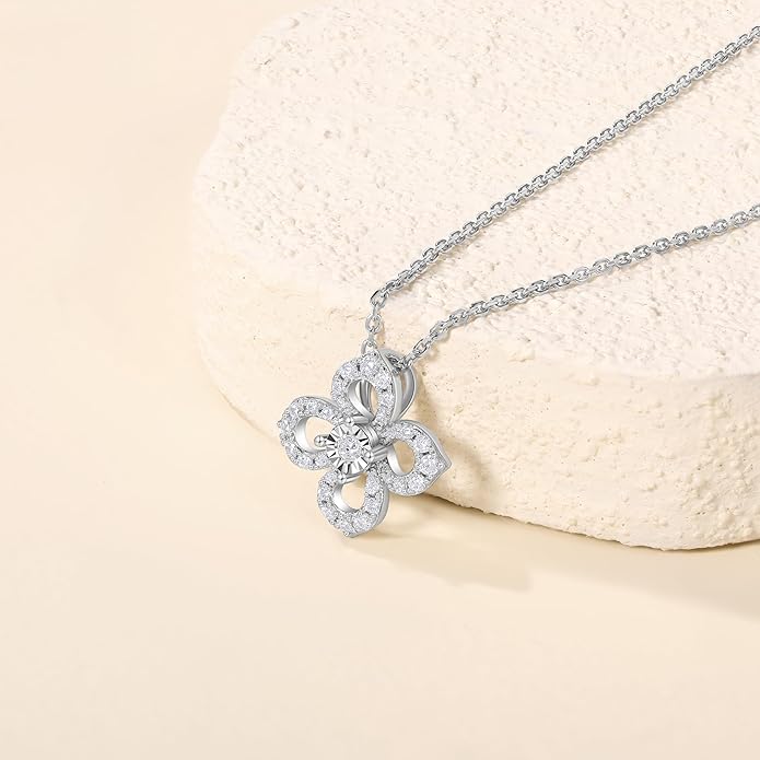 Sterling Silver Lab Grown Diamond Halo Pendant Necklace, Chain Included,ideal gift for anniversaries, birthdays, or any milestone celebration