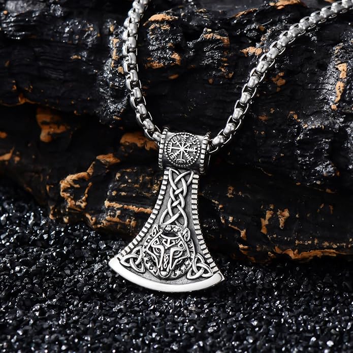 Suiknsn Arrowhead Necklace for Men Women 925 Sterling Silver Turquoise Malachite Celtic/Eye of Horus/Viking Arrow Pendant Amulet Jewelry Gifts Native American Necklace