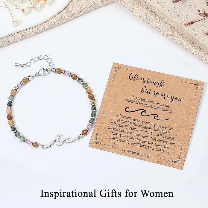 TONY & SANDY Friend Gifts for Women, Stocking Stuffers for Women, Sister Gifts from Sister, Wave Bracelet, Birthday Gifts for Woman, Bestie Friendship Bracelets, Unique Gifts for Her