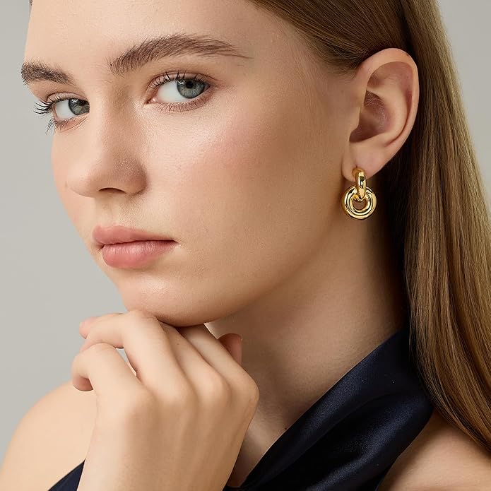 Green Crystal huggie gold hoop earrings for women Girls,14K Gold Plated with 925 Sterling Silver Post color Cubic Zirconia dainty cute Earrings| CZ Stud Earring